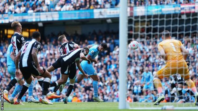 هدف رودري لاعب مانشستر سيتي في شباك نيوكاسل يونايتد