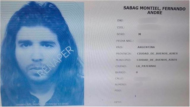 The identity card of the suspect, Fernando Sabac Monteil