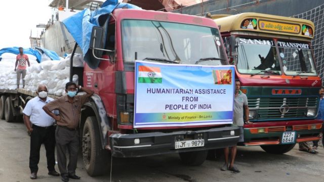 இலங்கைக்கு வந்த இந்தியாவின் நிவாரணப் பொருட்கள்