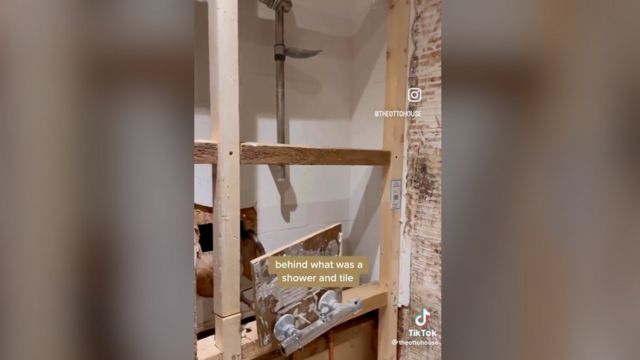 A TikTok Couple Finds a Hidden Shower During a Home Renovation