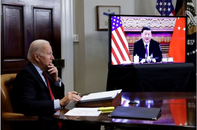 US President Biden and Chinese President Xi Jinping began a video meeting at 8:45 on Tuesday (November 16) Beijing time.