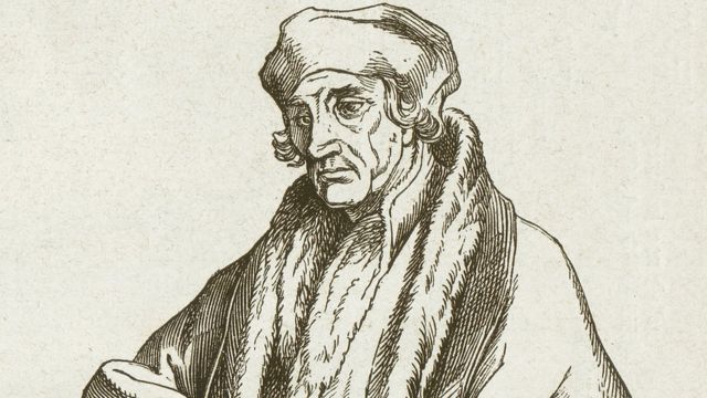 Dibujo de Desiderius Erasmus Roteradamus.