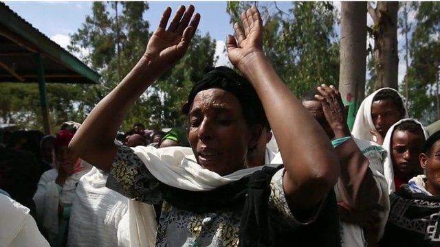 Mourners in Ethiopia