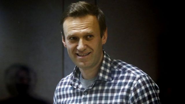 Russian opposition politician Alexei Navalny attends a court hearing in Moscow, Russia February 20, 2021.