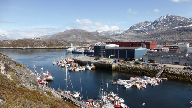The port at Greenland's largest city, Nuuk