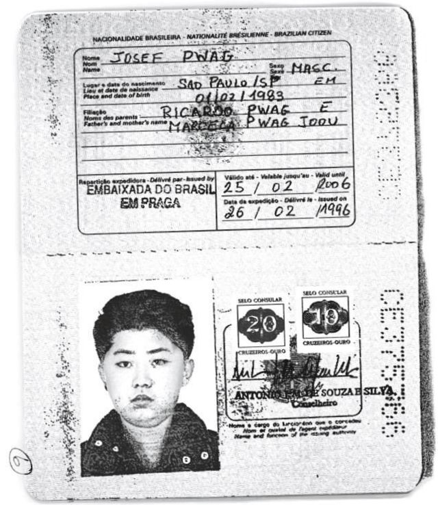 Ảnh cuốn hộ chiếu Brazil mang ảnh ông Kim Jong-un được cấp ngày 26/2/1996
