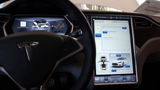 Interior of a Model S Tesla