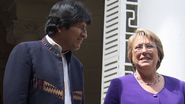 Evo Morales, Michelle Bachelet.