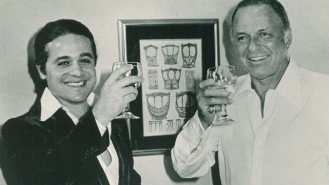 Roberto Medina e Frank Sinatra na ocasião do show do cantor no Maracanã