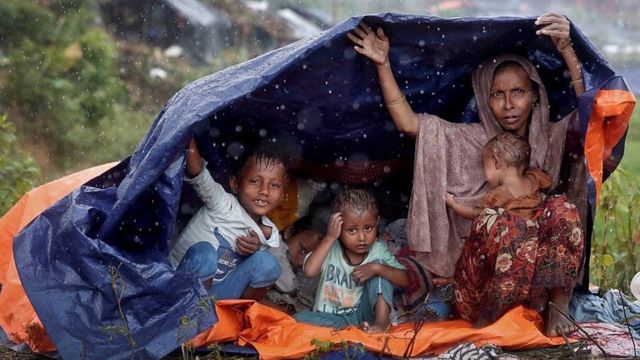 Rohingyas in camp in Cox's Bazaar