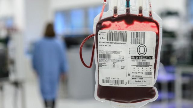 Colis de sang pour transfusion