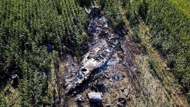 Destroços do avião ucraniano