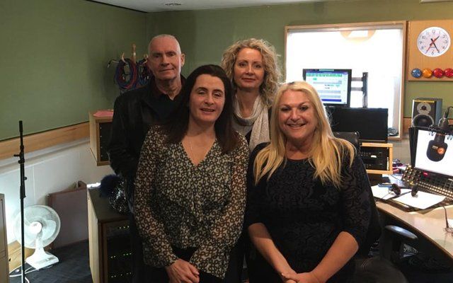 Robin and Lorraine with Cat Whiteaway (left) and Vanessa Feltz after the Jeremy Vine Show