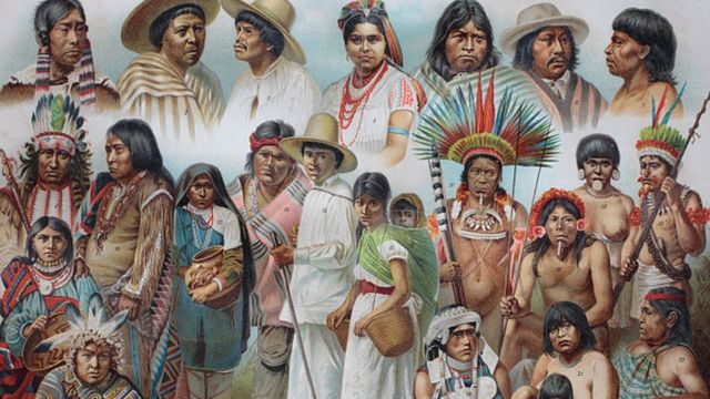 Ilustração de 1888 retrata algumas das etnias das Américas