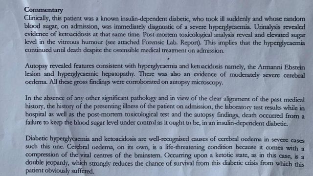 Screenshot from autopsy report