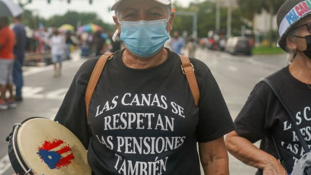 Protest in San Juan, Puerto Rico.