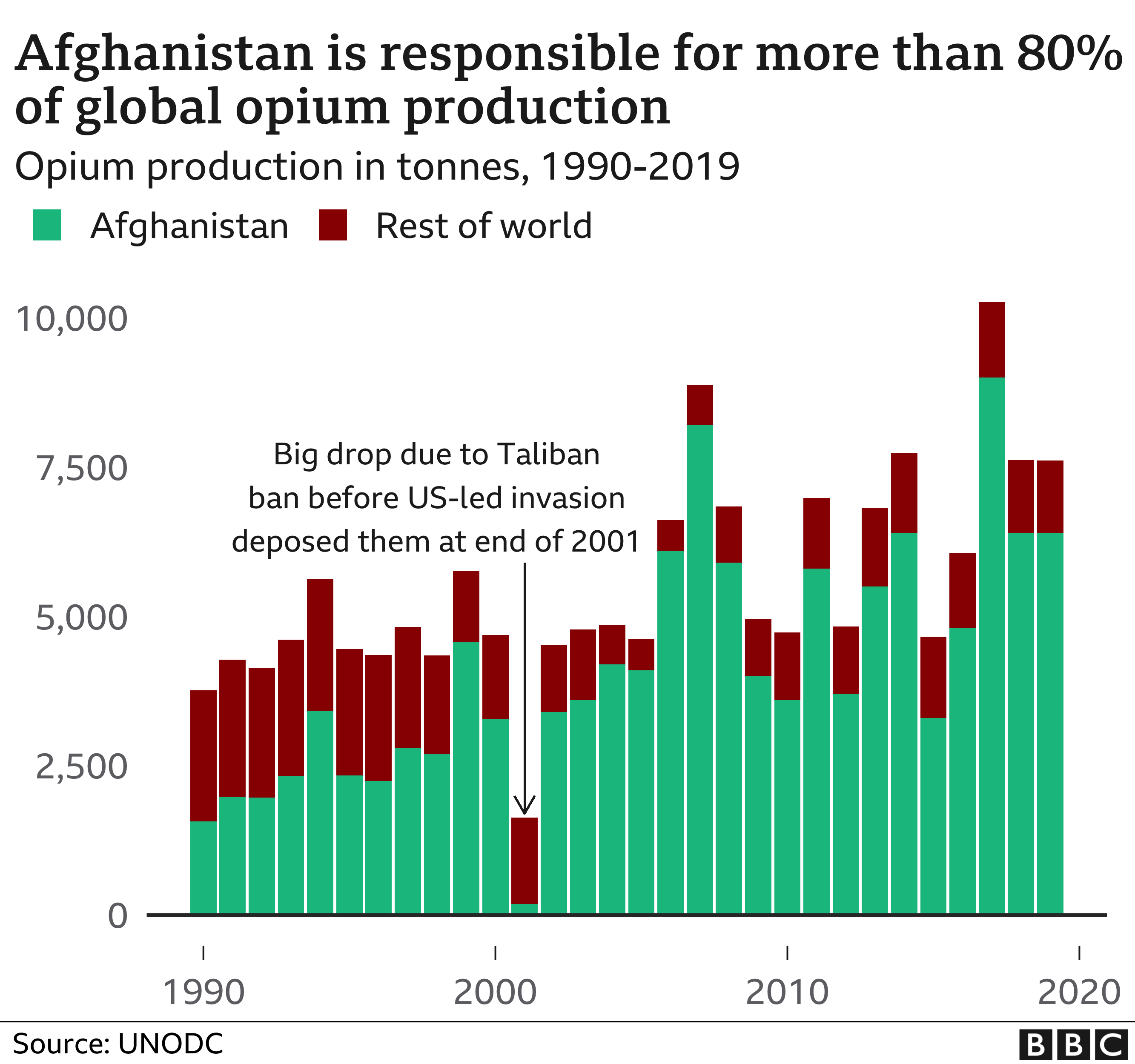 Afghanistan: How much opium is produced and what's the Taliban's record? - BBC News