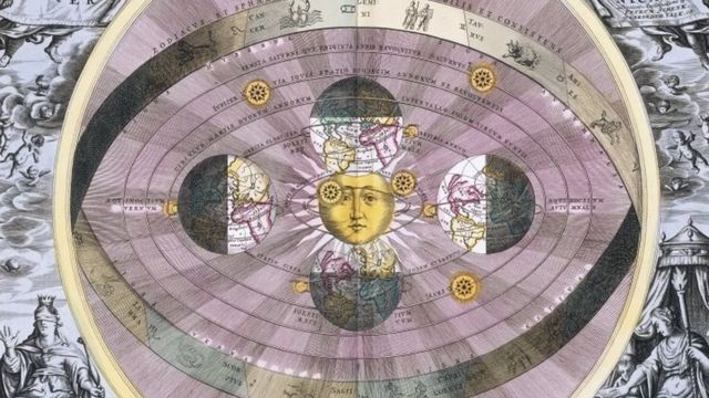 La ilustración muestra los símbolos del Sistema Solar y los signos del zodíaco.