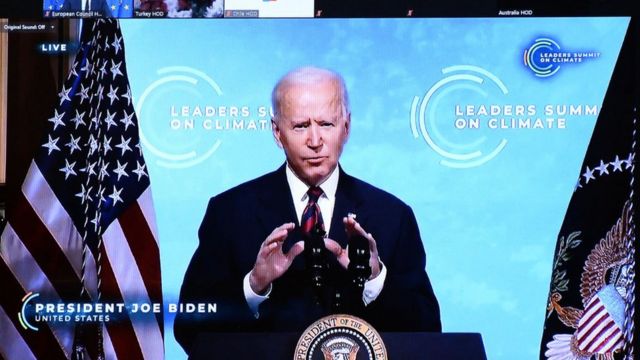 Joe Biden en la cumbre de líderes sobre el clima