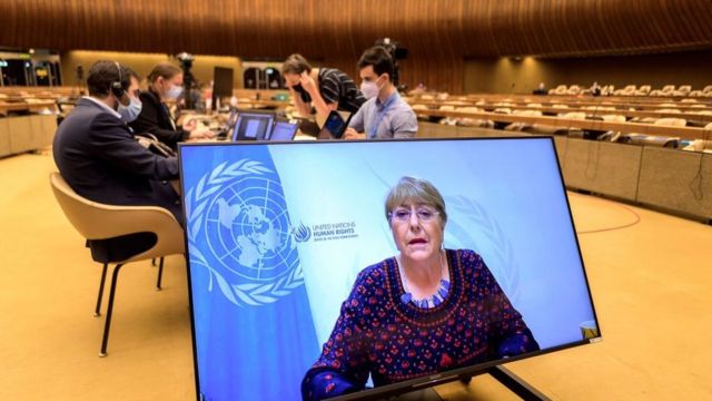 BM İnsan Hakları Yüksek Komiseri Michelle Bachelet, çevrimiçi oturumda konuşmasını yaptı.