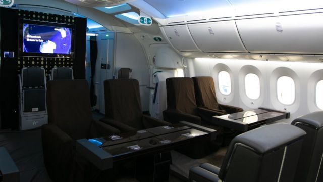 El interior del Boeing 787 del gobierno mexicano