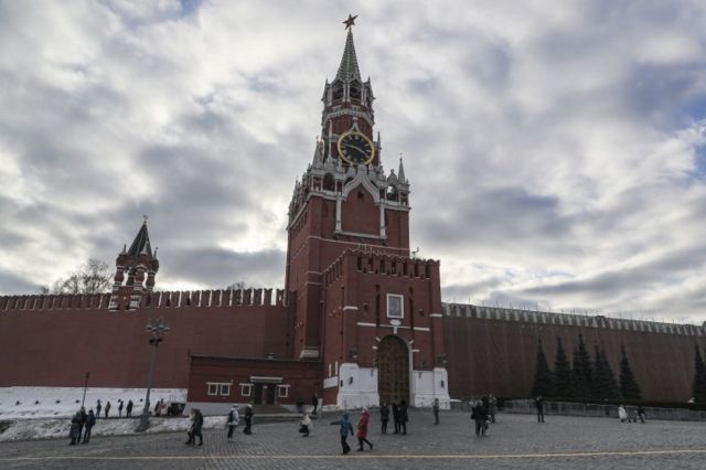Tháp Spasskaya, tháp chính trên bức tường phía đông của Điện Kremlin ở Moscow