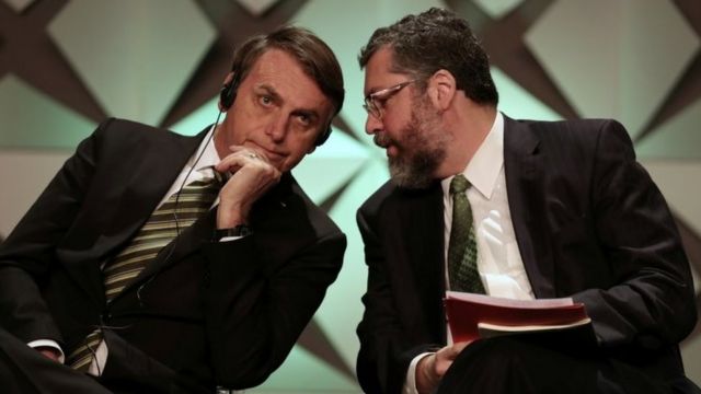 Ernesto Araújo com Jair Bolsonaro