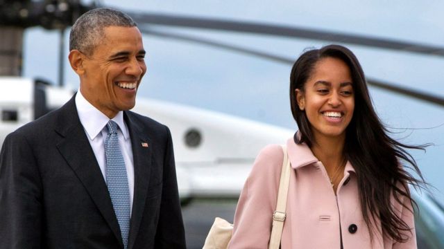 President Barack Obama with his daughter Malia on 7 April, 2016