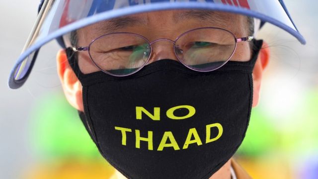 Manifestante surcoreano contra Thaad