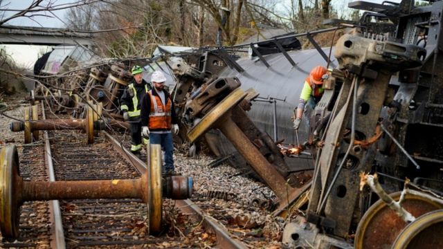Scene of Kentucky train derailment
