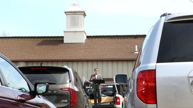 A drive up Easter service in Ohio