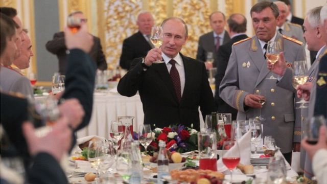 President Putin at Russian military dinner
