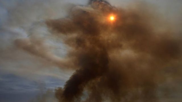 Fumaça em Brasília, em meio à baixa umidade, em foto de junho