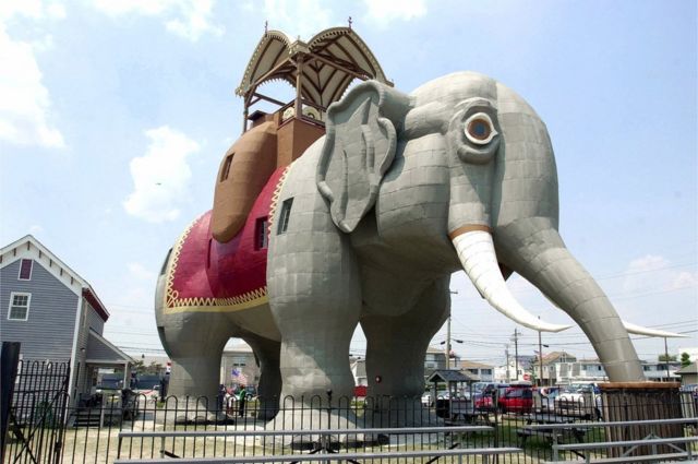 La Elefanta Lucy, una estructura de seis pisos de alta, en Nueva Jersey