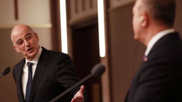 Ο Τσαβούσογλου με τον Δένδια