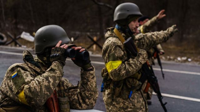 Ukrainian soldiers, 8 March 2022