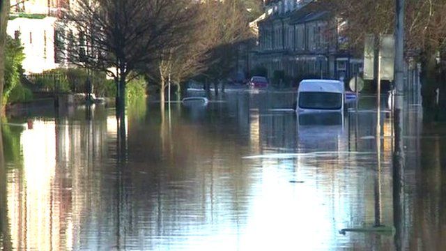 Cars under water in York