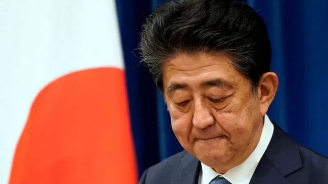 Shinzo Abe le jour de sa retraite en 2020