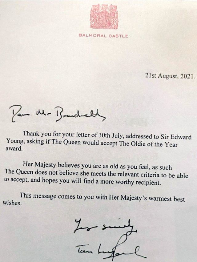Letter sent by the Queen