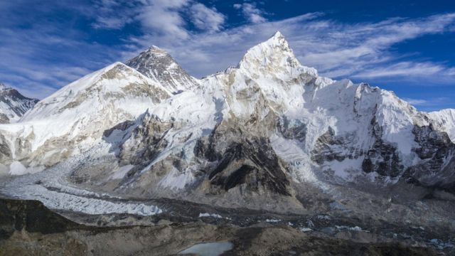 Mount Everest and the Khumbu glacier
