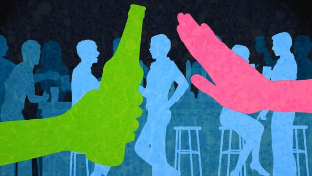 Gráfico: gente bebiendo en un bar
