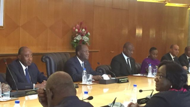 Conseil des ministres présidé par Alassane Ouattara, un peu après son retour d'Accra
