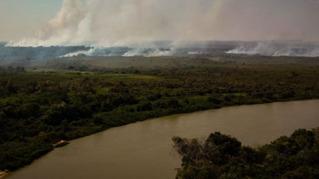 Incêndio em Pocone, no Mato Grosso do Sul