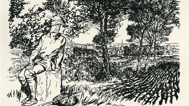 英國著名插畫家亞瑟·拉克漢姆（Arthur Rackham）筆下的迪克·惠廷頓