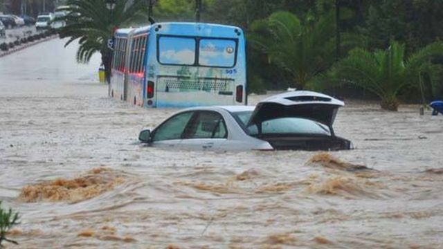 صور الفيضانات في الجزائر تجتاح مواقع التواصل الاجتماعي - BBC News عربي
