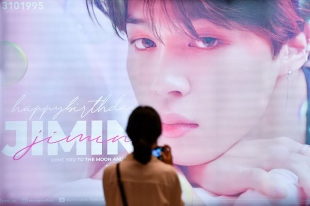 K-pop singer Jimin on the Bangkok subway