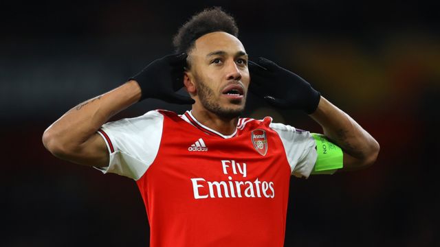 Pierre-Emerick Aubameyang playing for Arsenal