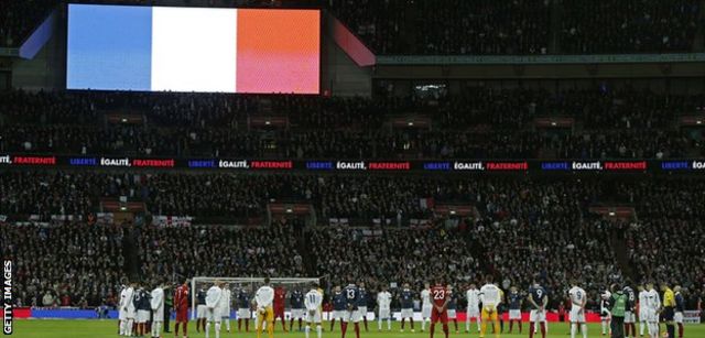 French flag during minute's silence