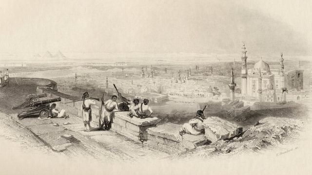 سنہ 1800: سلطان صلاح الدین کے قلعے سے قاہرہ اور دریائے نیل کی وادی کا منظر