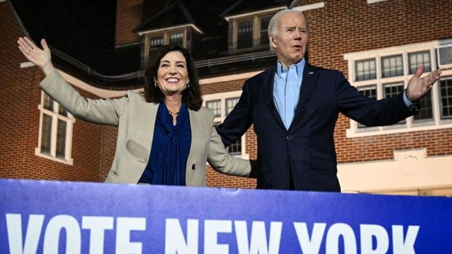 Biden with Kathy Hauckol, Governor of New York